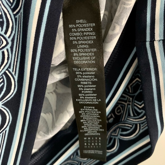 White House Black Market Embroidered V Neck Shift Dress Size XS (NWOT, Like New) - Picture 7 of 8